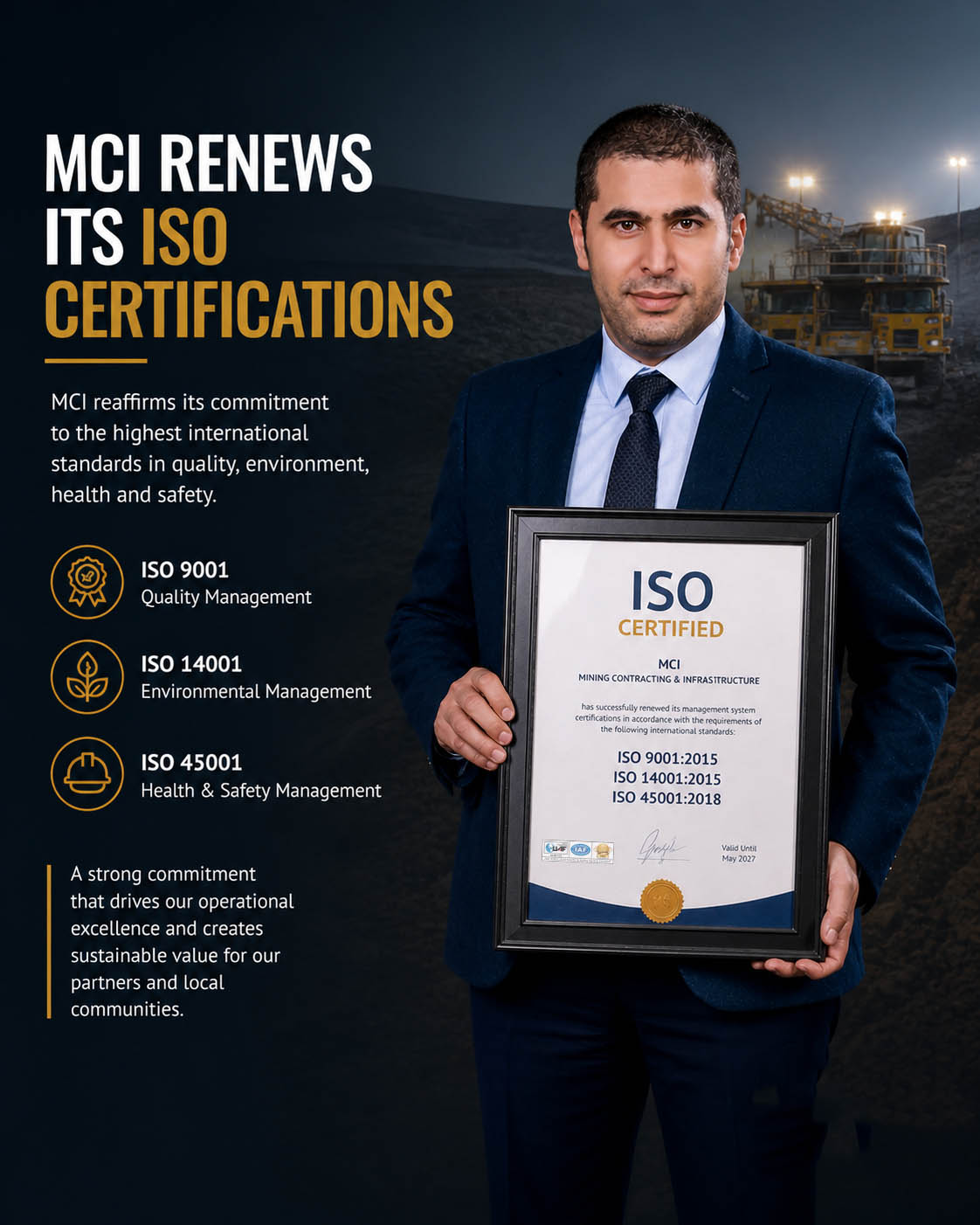 Renewal of MCI’s ISO Certifications